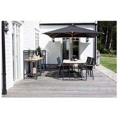 Naxos paraply - 3 * 3m - Trä / Svart tyg