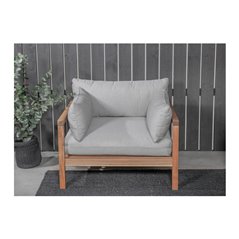 Marion Single Sofa - Grå Stof / Acacia