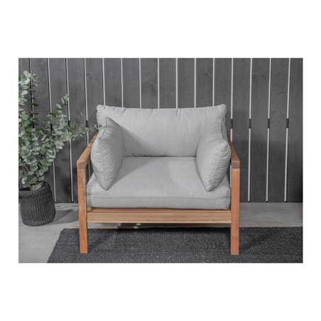 Marion Single Sofa - Grå Stof / Acacia