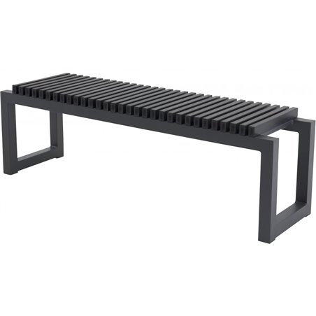 Athena Bench 140 * 38 * 45 - Svart Aluminium / svart Aintwood