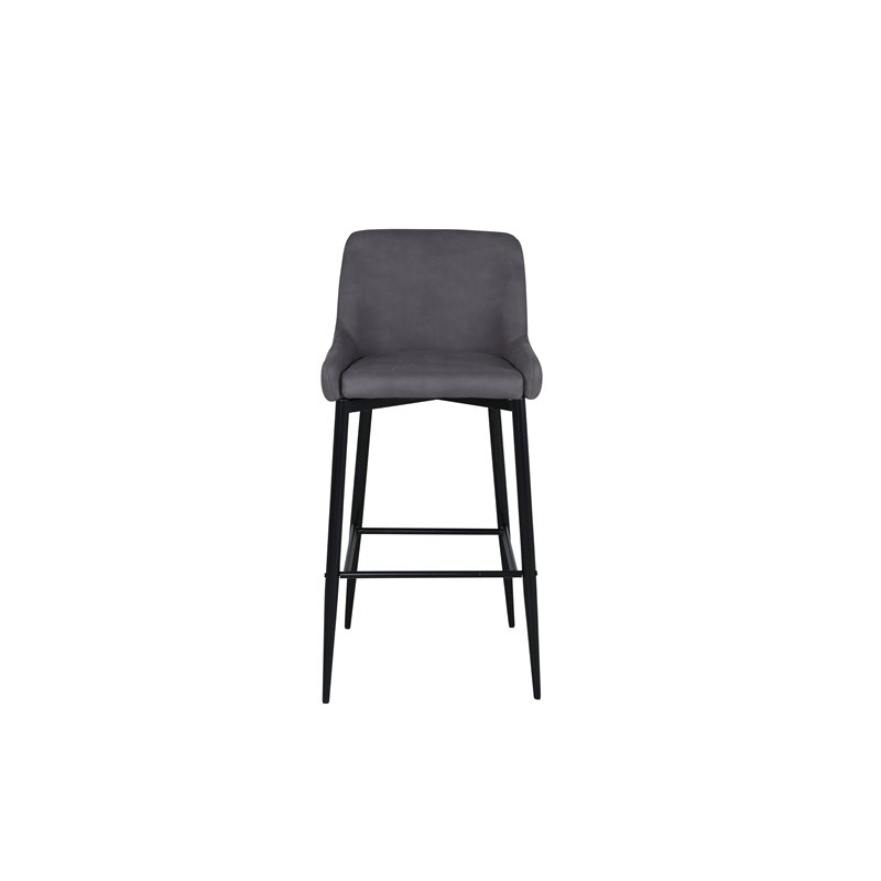 Plaza Bar Chair - Black / Grey Micro Fibre