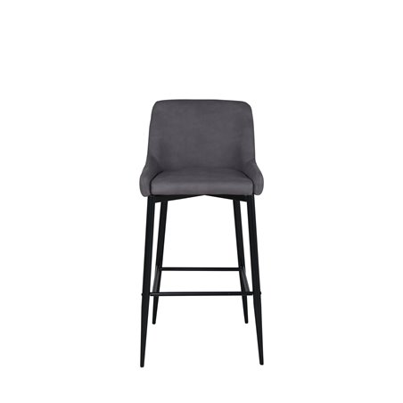 Plaza Bar Chair - Black / Grey Micro Fibre