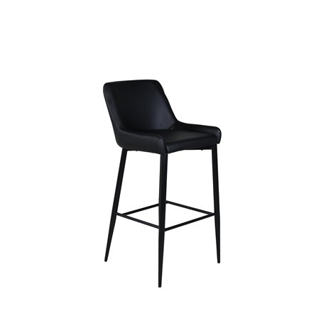 Plaza Bar Chair - Black / Black PU