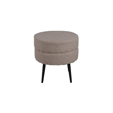 Pot Pouf - Black / Beige Teddy