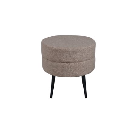 Pot Pouf - Black / Beige Teddy