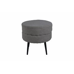 Pot Pouf - Black / Greige Teddy