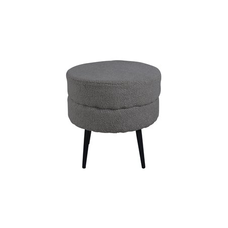 Pot Pouf - Black / Greige Teddy