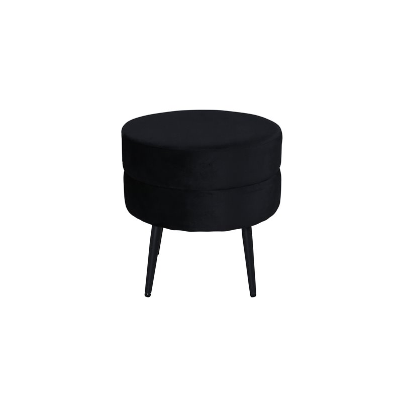 Pot Pouf - Black / Black Velvet