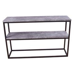 Rise Side Table Double - Black / concrete -look