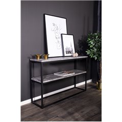 Rise Side Table Double - Black / concrete -look