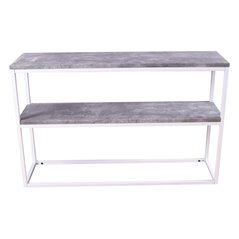 Rise Side Table Double - White / concrete -look