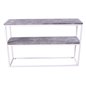 Rise Side Table Double - White / concrete -look