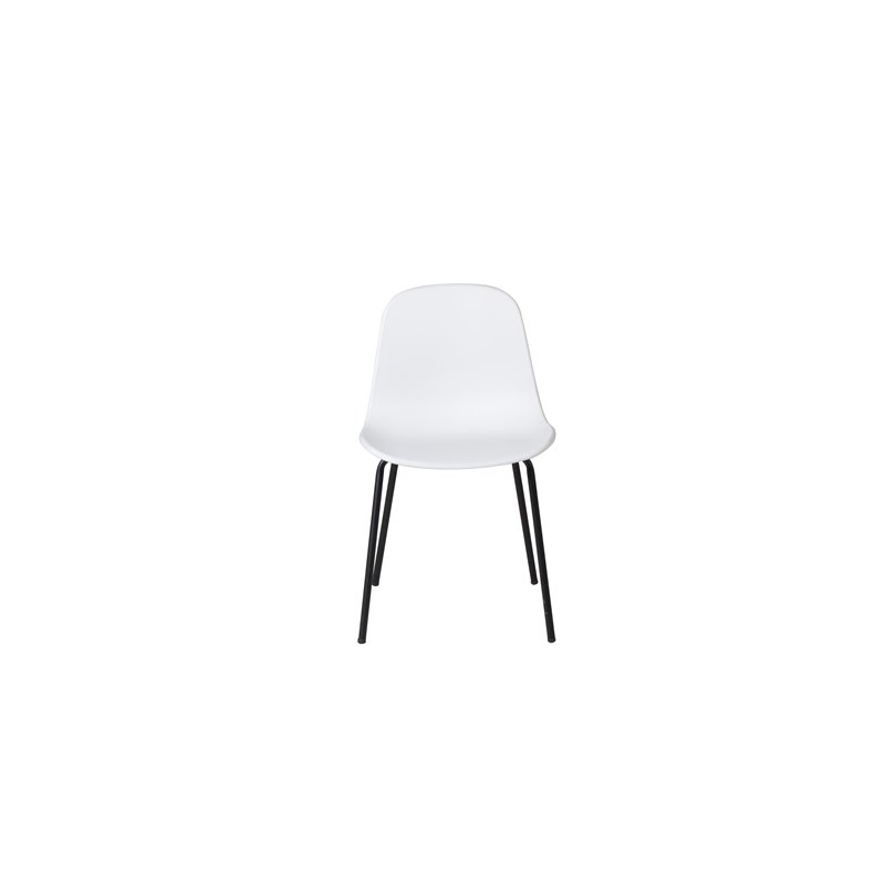 Arctic Dining Chair - Black Legs - White Plastic