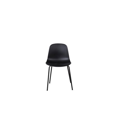 Arctic Dining Chair - Black Legs - Black Plastic