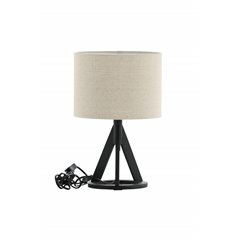 Kona -Table Lamp - Black/Linen