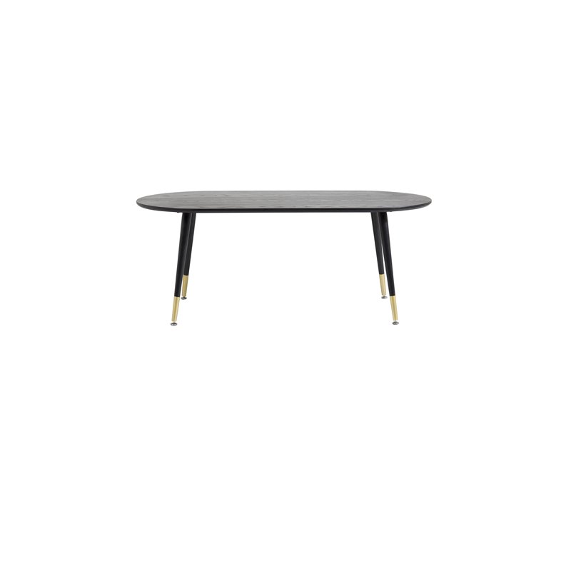 Dipp Sofa Table - Black Veneer - Black Legs w brass dipp