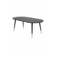 Dipp Sofa Table - Black Veneer - Black Legs w brass dipp