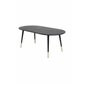 Dipp Sofa Table - Black Veneer - Black Legs w brass dipp