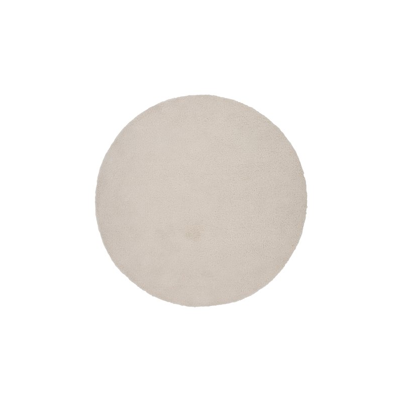 Teddy Round Polyester Carpet - 200*200- White