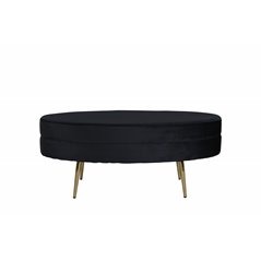 Otto Pouf - Brass / Black Velvet