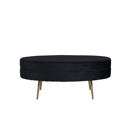 Otto Pouf - Brass / Black Velvet