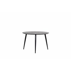 Dipp Dining Table - 115cm - Black Veneer / All black legs