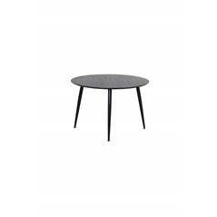 Dipp Dining Table - 115cm - Black Veneer / All black legs