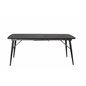 Gold Extention table - 180/220*85*H76 Black Veneer - Black legs - Brass details