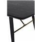 Gold Extention table - 180/220*85*H76 Black Veneer - Black legs - Brass details