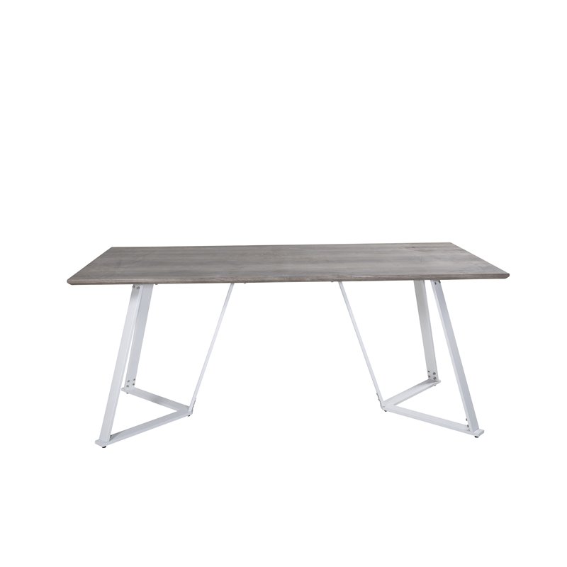 Marina Dining Table - Grey "oak" / White Legs