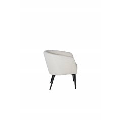 Fluffy Lounge Chair - White / black legs