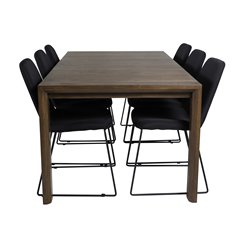 Muce Dining Chair - Black Legs - Black Fabric