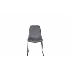 Muce Dining Chair - Black Legs - Grey Velvet