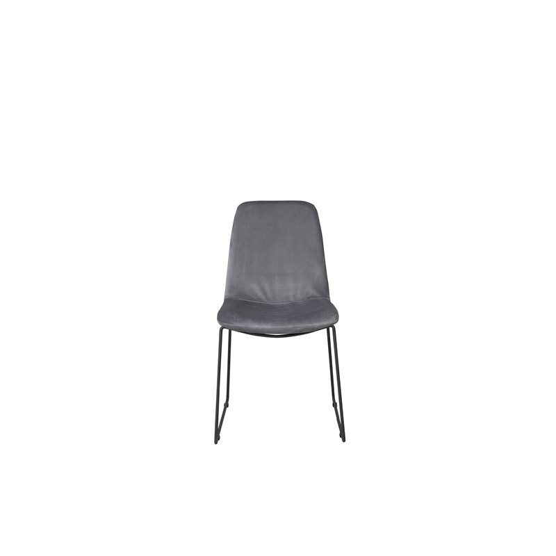 Muce Dining Chair - Black Legs - Grey Velvet