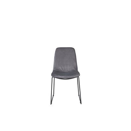 Muce Dining Chair - Black Legs - Grey Velvet