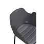 Comfort Plastic Dining Chair - Black Legs - Grey Plastic