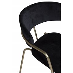 Arrow armchair - Brass Legs - Black Velvet