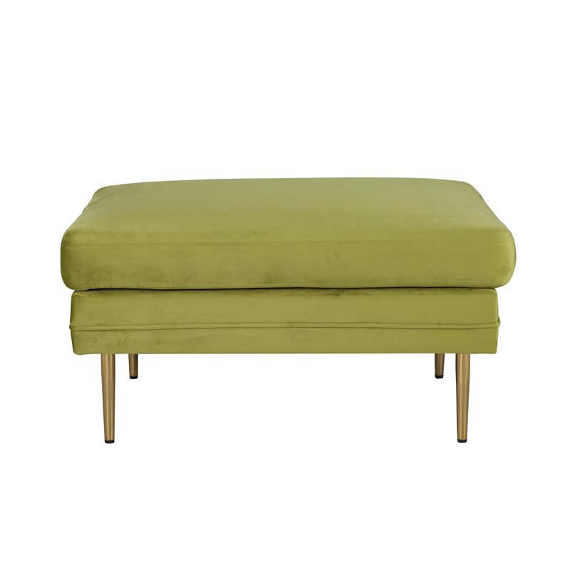 Boom Ottoman - Brass / Green Velvet