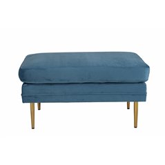 Boom Ottoman - Brass / Blue Velvet