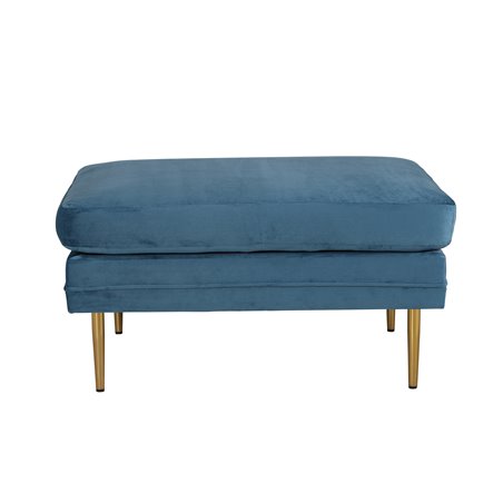 Boom Ottoman - Brass / Blue Velvet