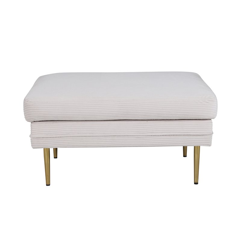 Boom Ottoman - Brass / Beige Corduroy