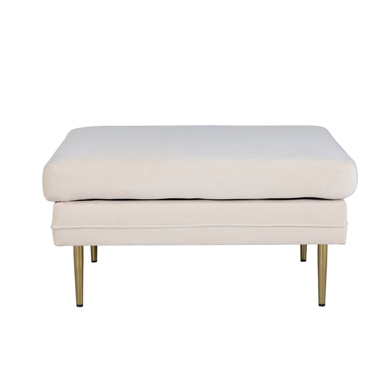 Bom Ottoman - Messing / Beige Velvet