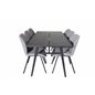 Gemma Dining Chair - Black Legs - Grey Fabric