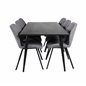 Gemma Dining Chair - Black Legs - Grey Fabric