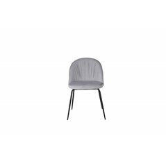 Wrinkles Dining Chair - Black Legs - Grey Velvet