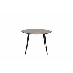 Silar Dining Table - Round 100 cm - "Wood Look" Melamine / Black Legs