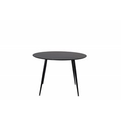 Silar Dining Table - Round 100 cm - Black Melamine / Black Legs