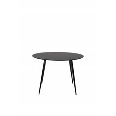 Silar Dining Table - Round 100 cm - Black Melamine / Black Legs