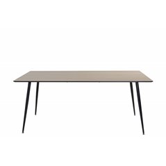 Silar Dining Table - 180 cm - "Wood Look" Melamine / Black Legs