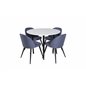 Velvet Dining Chiar - Mustat jalat - Blue kangas